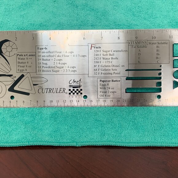 CHEF TOOLS The CutRuler Profesional Chef Tool Measuring Conversion Kitchen Ruler - Picture 7 of 11